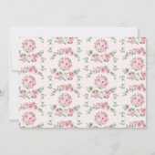 ベビー散水ヴィンテージティーパーティーピンクローゼシャワー 招待状 (裏面)