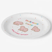 ベビー散水動物クッキー女の子ベビーシャワー ペーパープレート (アングル)