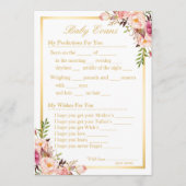 ベビー散水式シャワー推量ゲームと願い アドバイスカード (正面)