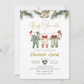 ベビー散水式物干しホリデーベビーシャワー 招待状 (正面)