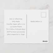 ベビー散水招待状ポストカード ポストカード (裏面)