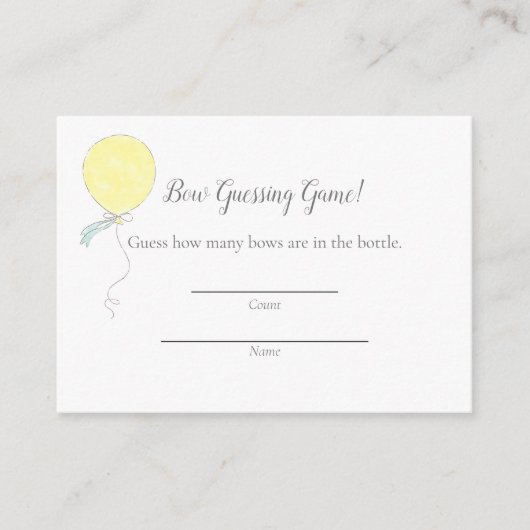 ベビー散水推測遊技赤ちゃんシャワー エンクロージャーカード (正面)