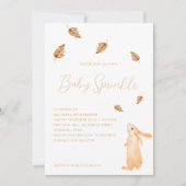 ベビー散水秋モダン赤ミニマルちゃんシャワー | 招待状 (正面)