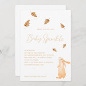 ベビー散水秋モダン赤ミニマルちゃんシャワー | 招待状 (正面/裏面)