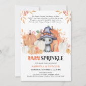 ベビー散水詩キャットウィッチハットベイビーシャワー 招待状 (正面)