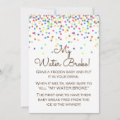 ベビー散水赤ちゃんシャワーゲームのサインサイズ5x7" 招待状 (正面)