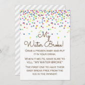 ベビー散水赤ちゃんシャワーゲームのサインサイズ5x7" 招待状 (正面/裏面)