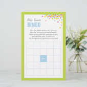ベビー散水赤ちゃんシャワービンゴゲームカード – 緑 便箋 (スタンド正面)