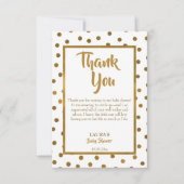 ベビー散水赤ちゃんシャワー黄金 サンキューカード (正面)