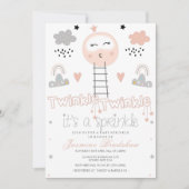 ベビー散水路から月のピンク 招待状 (正面)