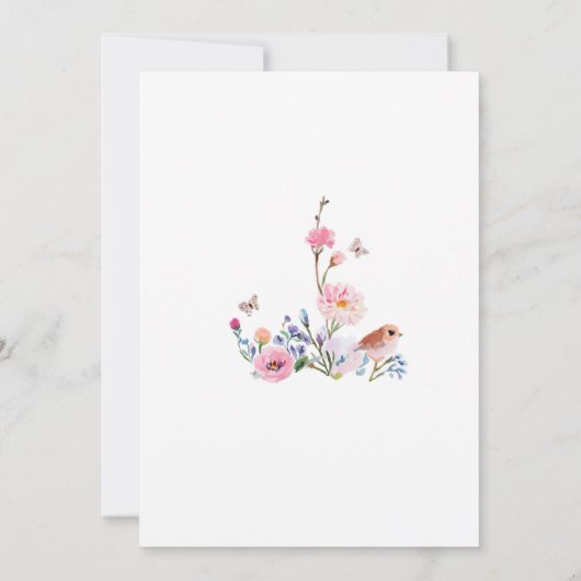 ベビー散水野草蝶ベイビーシャワー 招待状 (裏面)