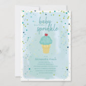 ベビー散水青アイスクリームベビーシャワー 招待状 (正面)