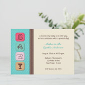 ベビー文字ブロックズベビーシャワー招待状 招待状 (スタンド正面)