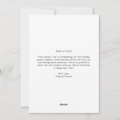 ベビー新婚初めてのクリスマス外は寒い シーズンカード (裏面)