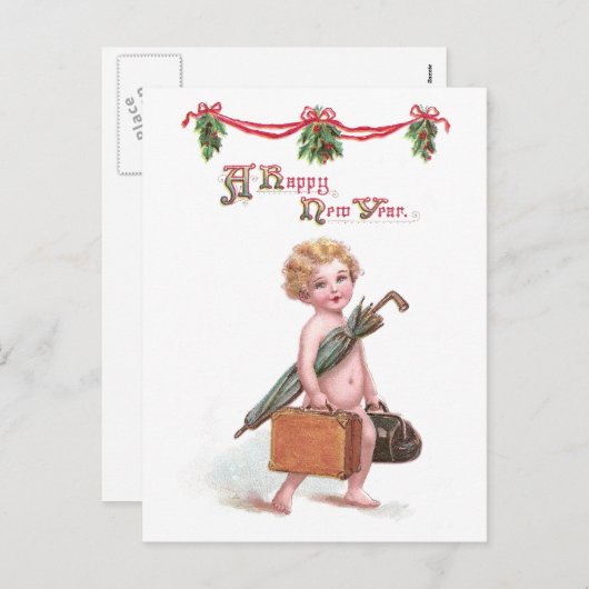 ベビー新年とヴァリーズヴィンテージ新年 シーズンポストカード (正面/裏面)