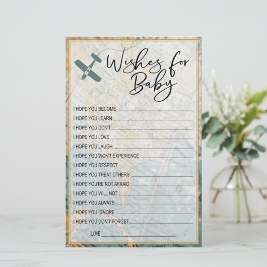 ベビー旅行の願い赤ちゃんシャワーのゲストメモリ (スタンド正面)