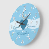 ベビー星とムーンブルー ラージ壁時計 (傾斜)