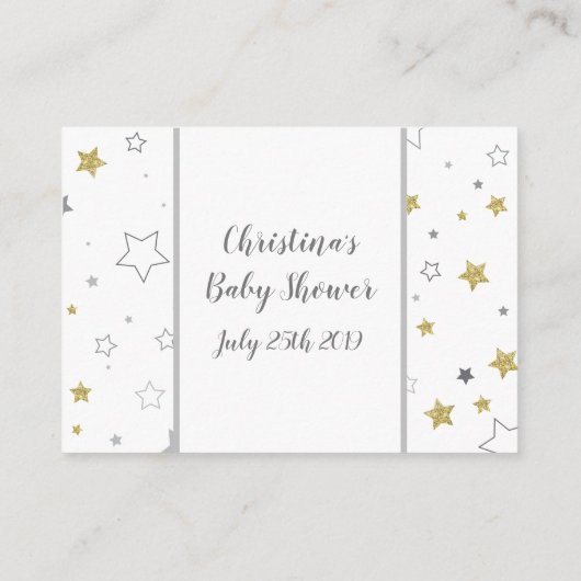 ベビー星風船性別でシャワーが明らかになる本 エンクロージャーカード (裏面)