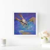 ベビー時刻、水生時計 スクエア壁時計 (ホーム)