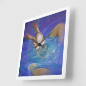 ベビー時刻、水生時計 スクエア壁時計 (傾斜)