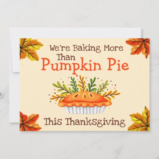 ベビー暴露 |感謝祭の妊娠のお知らせ 案内状 (正面)