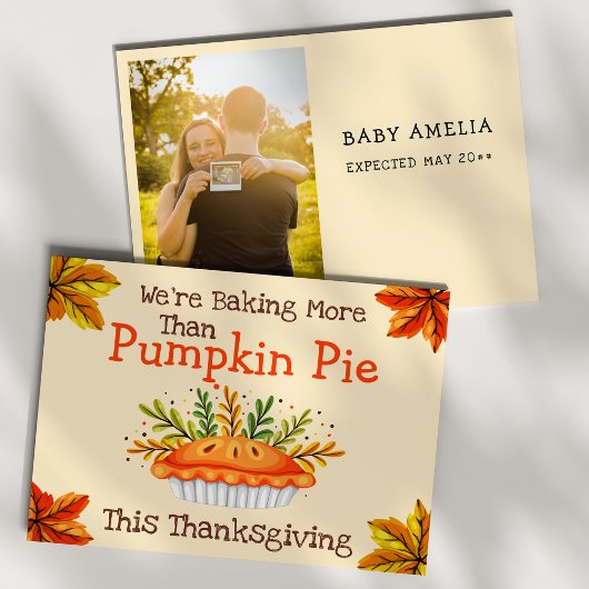 ベビー暴露 |感謝祭の妊娠のお知らせ 案内状