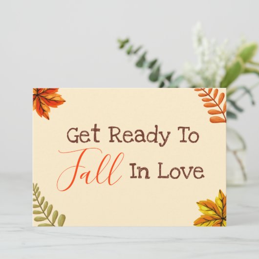 ベビー暴露 |秋写真妊娠のお知らせ 案内状 (スタンド正面)