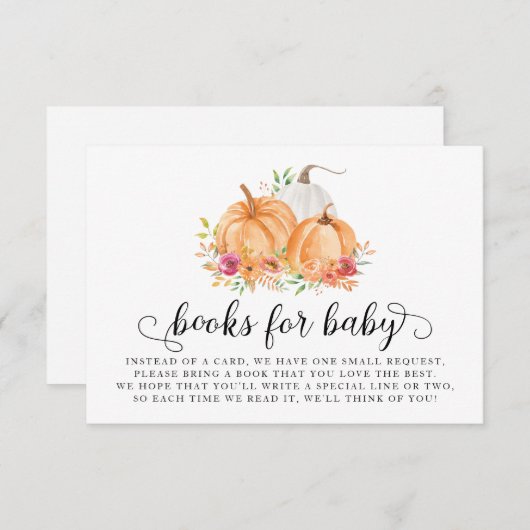 ベビー書依頼カード用かぼちゃ書籍 エンクロージャーカード (正面/裏面)