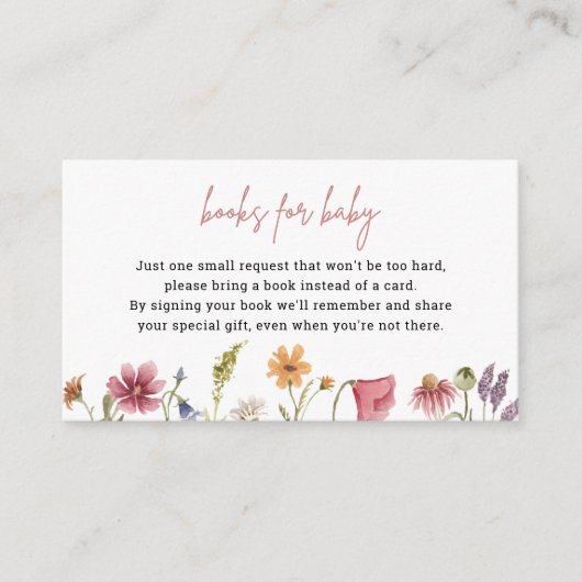 ベビー書依頼カード用の小さな山花本 エンクロージャーカード (正面)