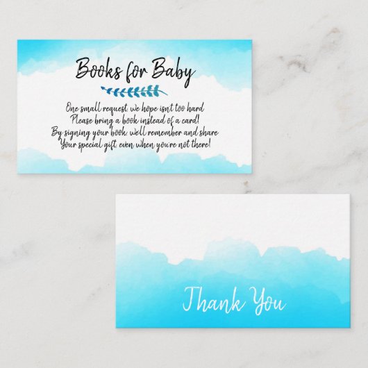 ベビー書依頼赤ちゃんシャワー招待状 名刺 (正面/裏面)