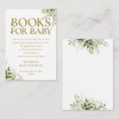 ベビー書依頼金ゴールドベビシャワー用の本 エンクロージャーカード (正面/裏面)