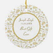 ベビー最高のギフト写真テンプレート セラミックオーナメント (裏面)