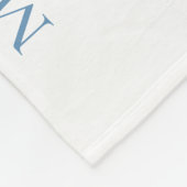 ベビー月ブルーフローラ モノグラムの フリースブランケット (角)