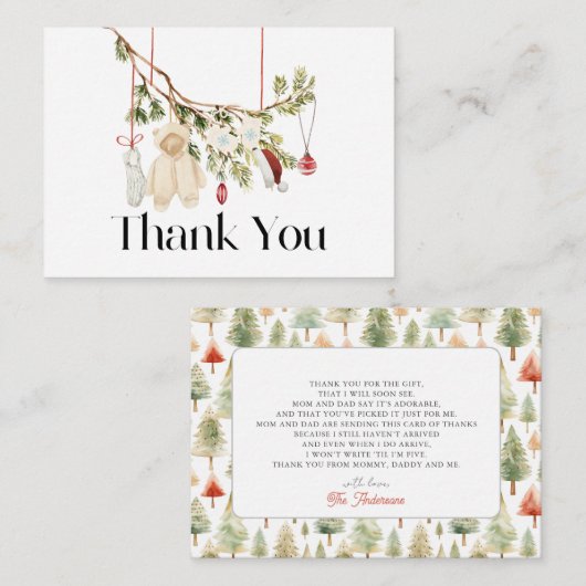 ベビー服の洗濯 ベビーシャワーのお礼 ノートカード (正面/裏面)