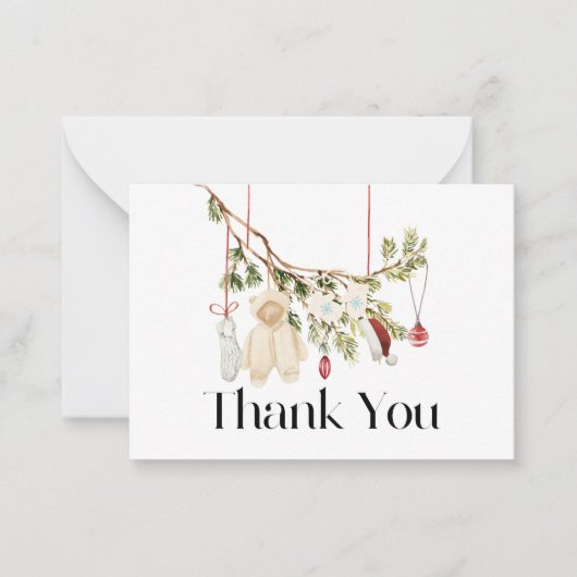 ベビー服の洗濯 ベビーシャワーのお礼 ノートカード (正面)