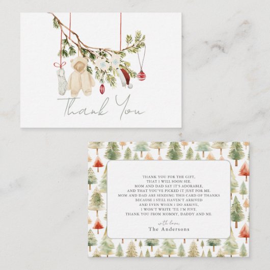 ベビー服の洗濯 ベビーシャワー お礼 ノートカード (正面/裏面)