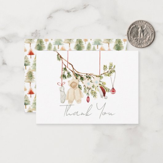 ベビー服の洗濯 ベビーシャワー お礼 ノートカード (正面/裏面インサイチュ)