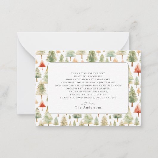 ベビー服の洗濯 ベビーシャワー お礼 ノートカード (裏面)