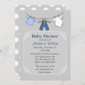 ベビー服ラインベビーシャワー招待状 招待状 (正面/裏面)