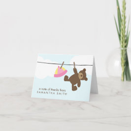 ベビー服ライン感謝カード {ピンク} サンキューカード