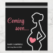 ベビー来の間もなく黒い妊娠の発表 ワインラベル (シングルラベル)