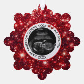 ベビー来のSonogram Red Ultrasound オーナメントカード (裏面)