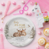 ベビー森の外で寒い鹿の赤ちゃんシャワー ペーパープレート (パーティー)