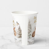 ベビー森の外で寒い鹿の赤ちゃんシャワー 紙コップ (右)