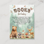 ベビー森林動物の赤ちゃんシャワー用の本 エンクロージャーカード (正面)