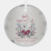 ベビー極楽クリスマス外は寒い ガラスオーナメント (裏面)