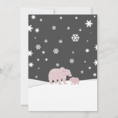 ベビー極熊の赤ちゃんシャワー外が冷たい 招待状 (裏面)