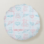 ベビー模様（テディベア） ラウンドクッション (裏面)