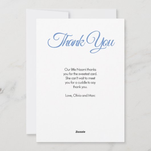 ベビー機器カスタムシンボルをサンキューカードにアップロード シーズンカード (裏面)