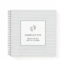 ベビー機器シンボストライプルグレーベビーメモリブック